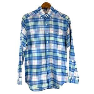 Vineyard Vines Classic Fit Tucker Shirt 100% Cotton Men's Size S EUC Plaid Blue